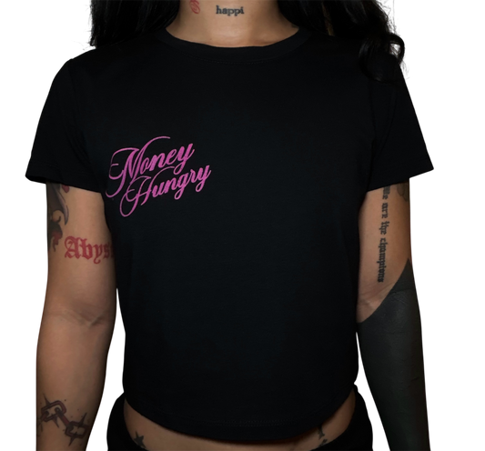 Pink Money Hungry Baby Tee