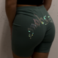 Sage Green Rhinestone Biker Shorts