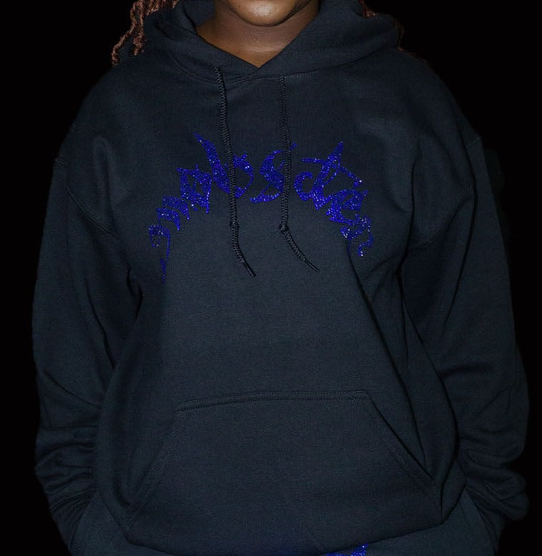 Blue Rhinestone Hoodie