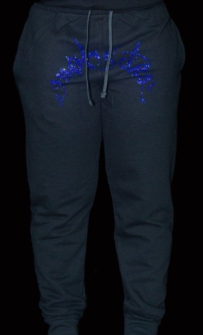 Blue Rhinestone Sweatpant