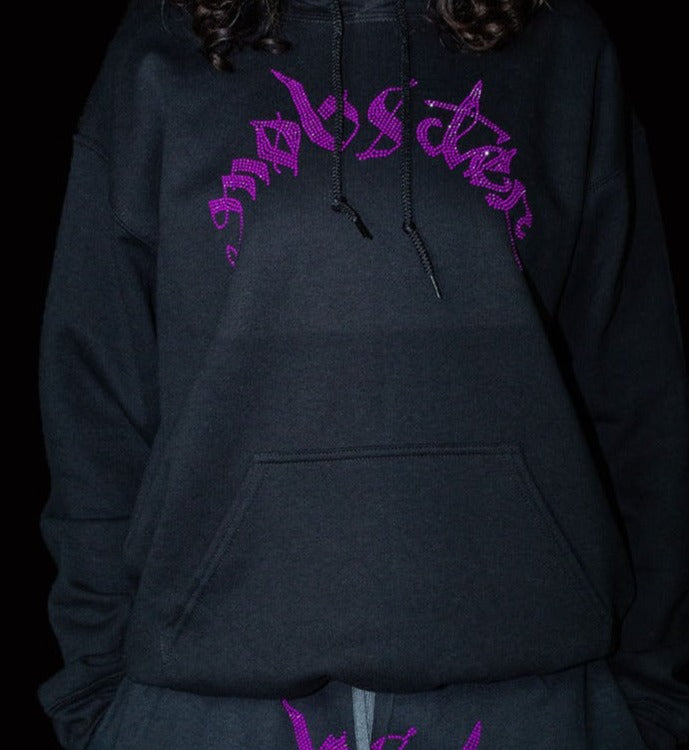 Violet Rhinestone Hoodie