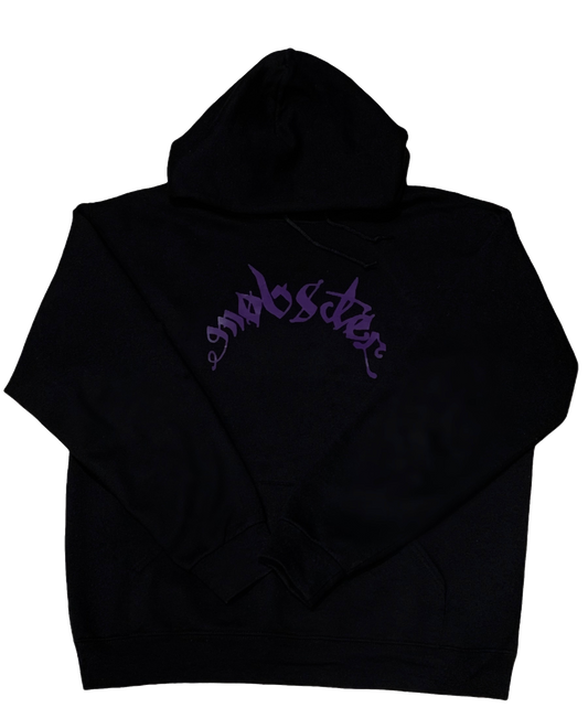 Sweat à capuche violet sur noir